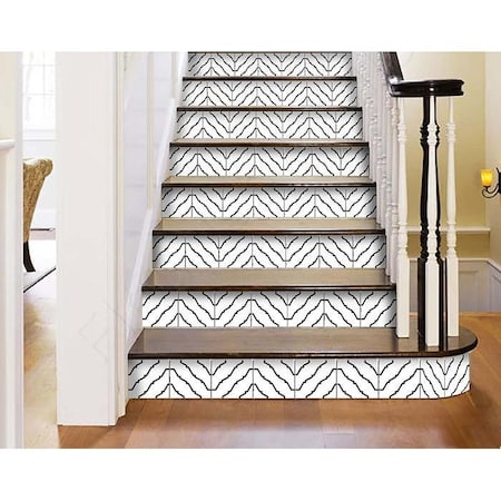 Homeroots 4 x 4 in. Black & White XL Prism Peel & Stick Removable Tiles 399915
